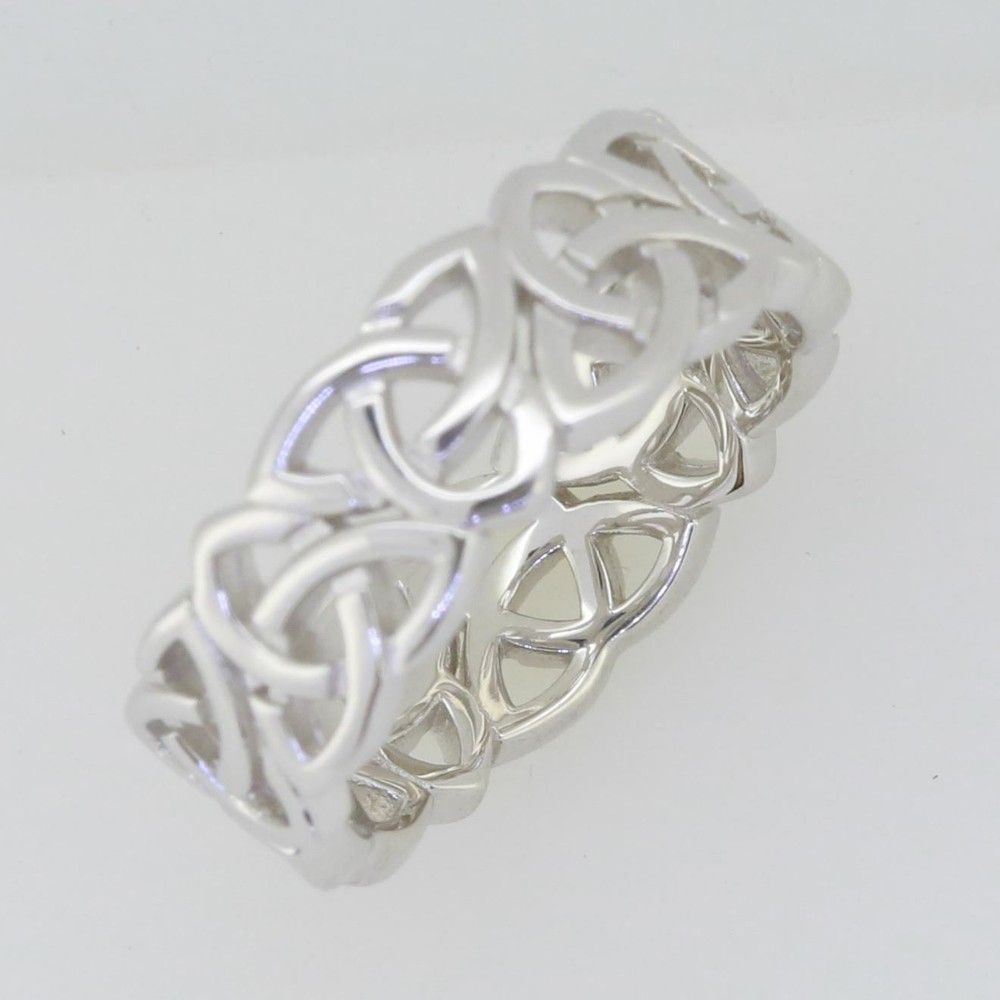 Sterling Silver 7 mm Celtic Knot Band Ring Topaz