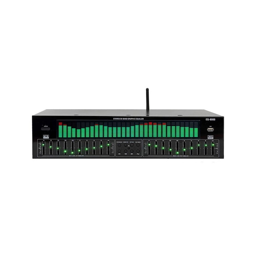 EQ8000 Green LED EQ Equalizer Bluetooth Optical Fiber Coaxial Digital Processor