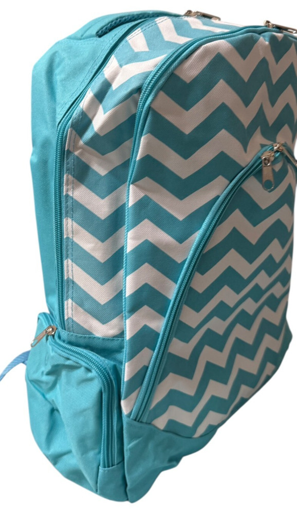 Backpack Turquoise Chevron Zigzag Print Lightweight Backpack Padded Straps New