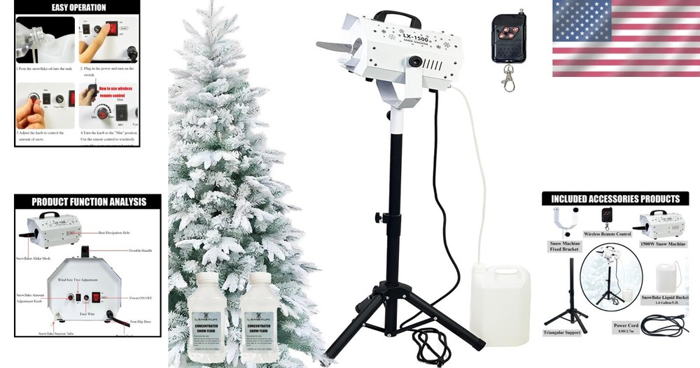 Professional Snow Machine with Remote Control & Adjustable Output Options