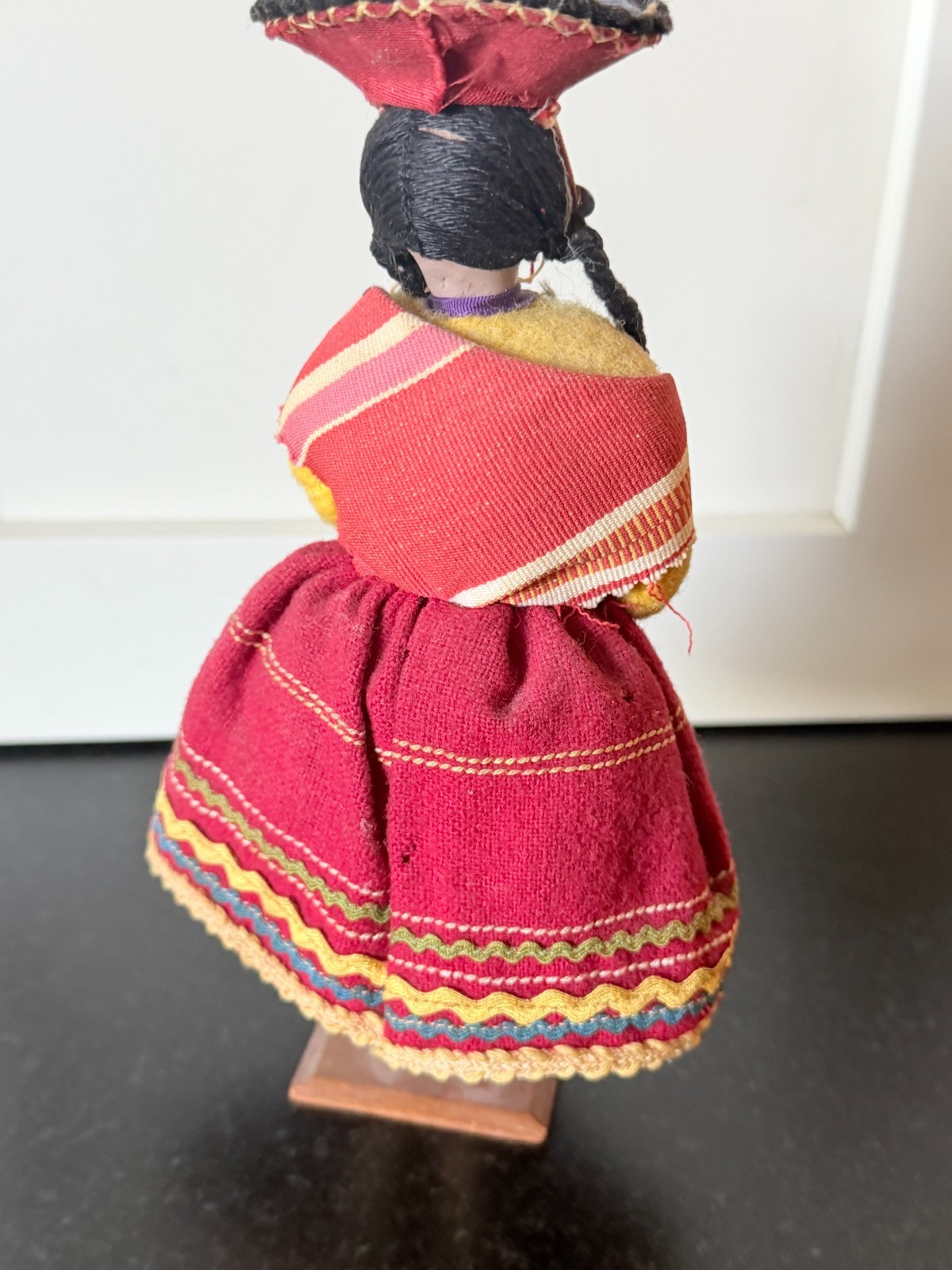 Vintage Peruvian Folk Art Dolls Pair Handcrafted Andean Highland Textile Figures