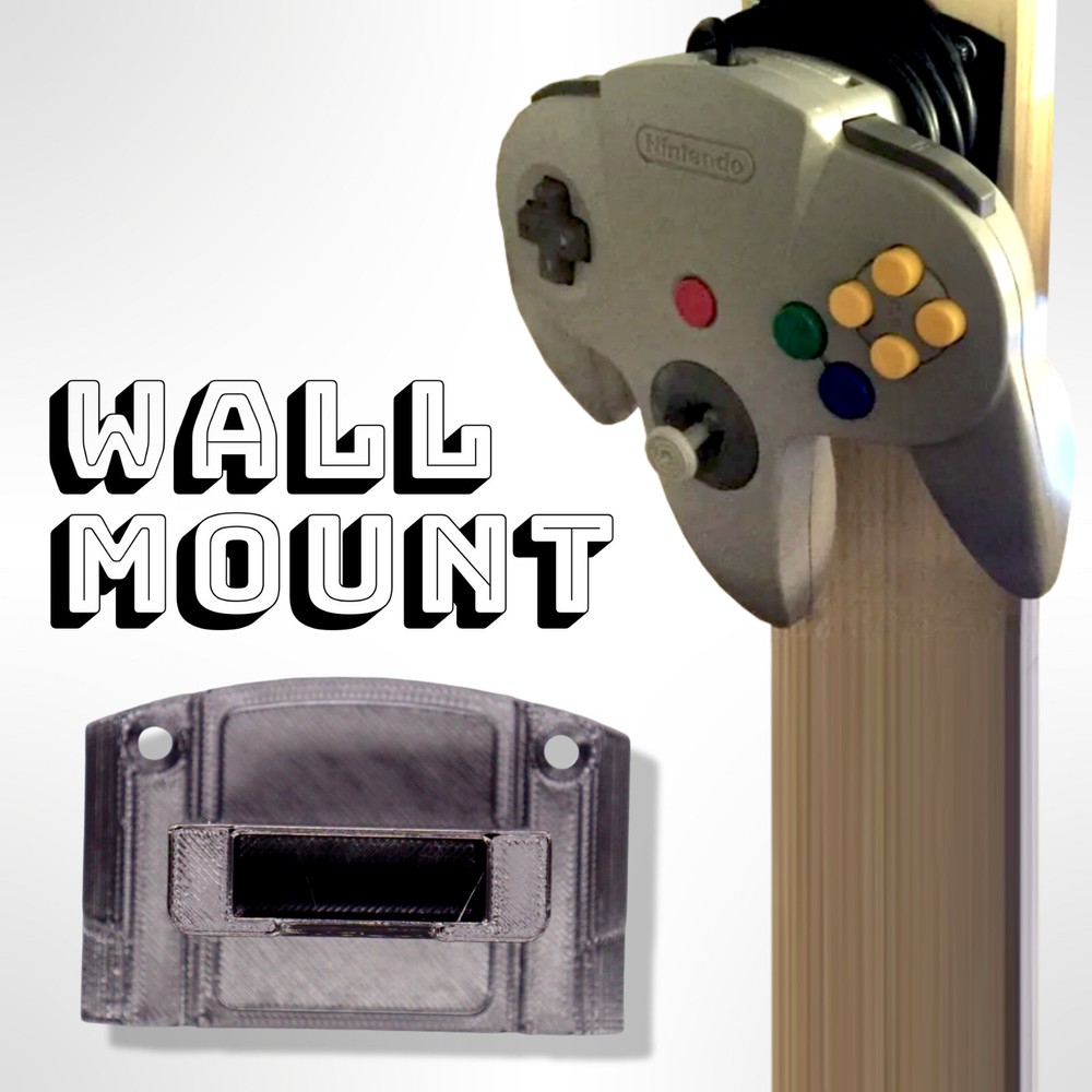 Custom Wall Mount Bracket Holder for Nintendo 64 N64 Controller