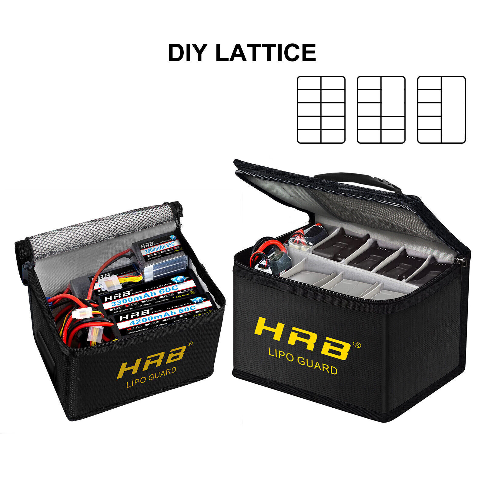 2Pack Lipo Battery Safe Guard Fireproof Explosionproof Bag Charge & Storage