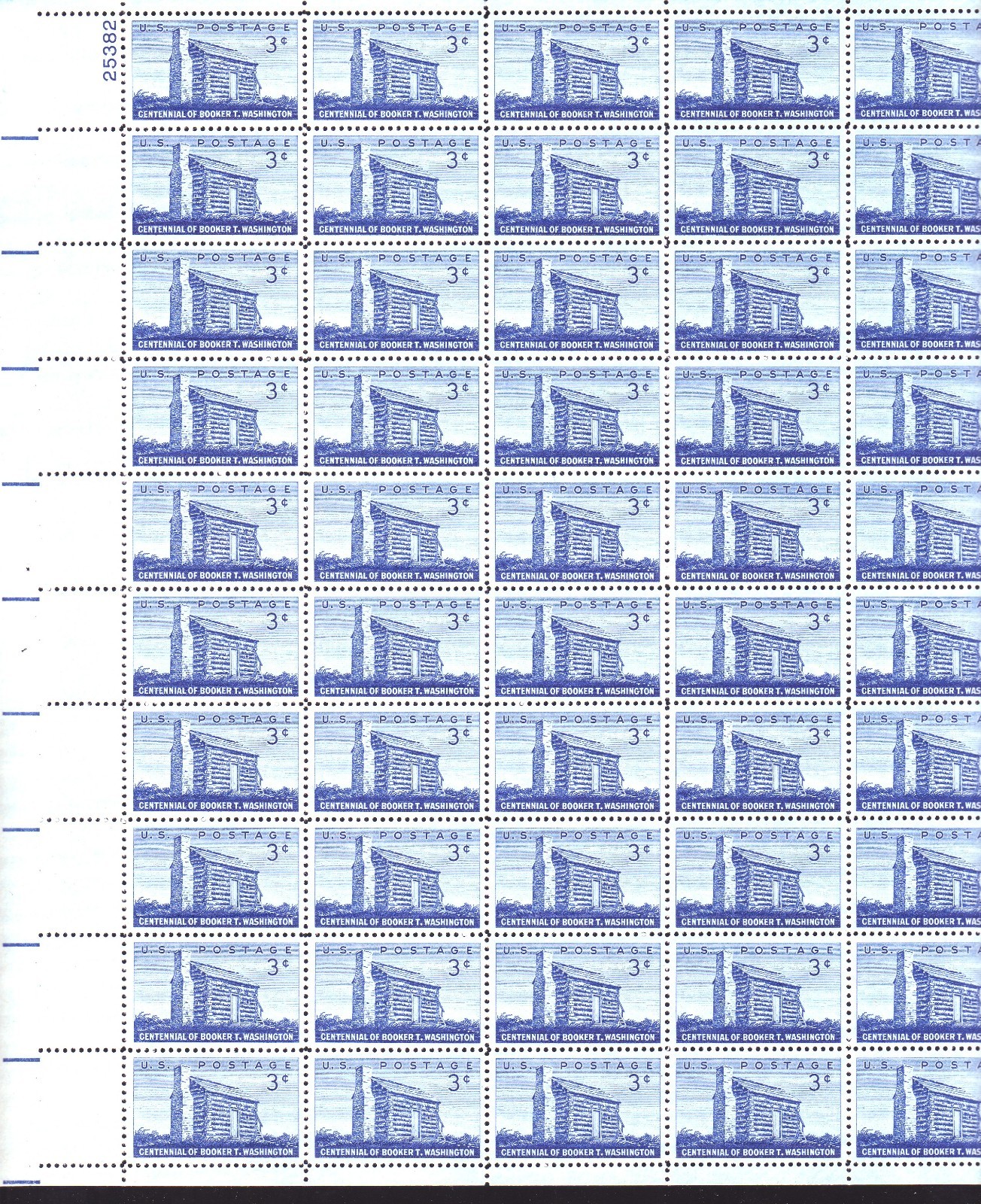 #1074 BOOKER T. WASHINGTON CENTENNIAL MINT SHEET.  F- VF NH. BCV $13.50