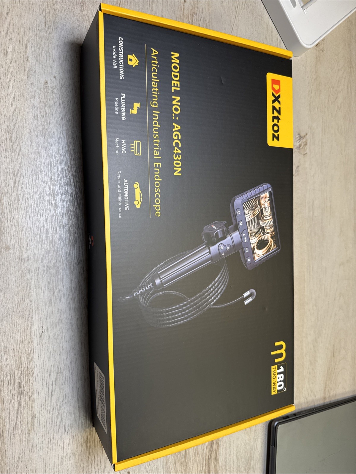 DXZtoz Articulating Industrial Borescope AGC430N Black 180° Two-Way