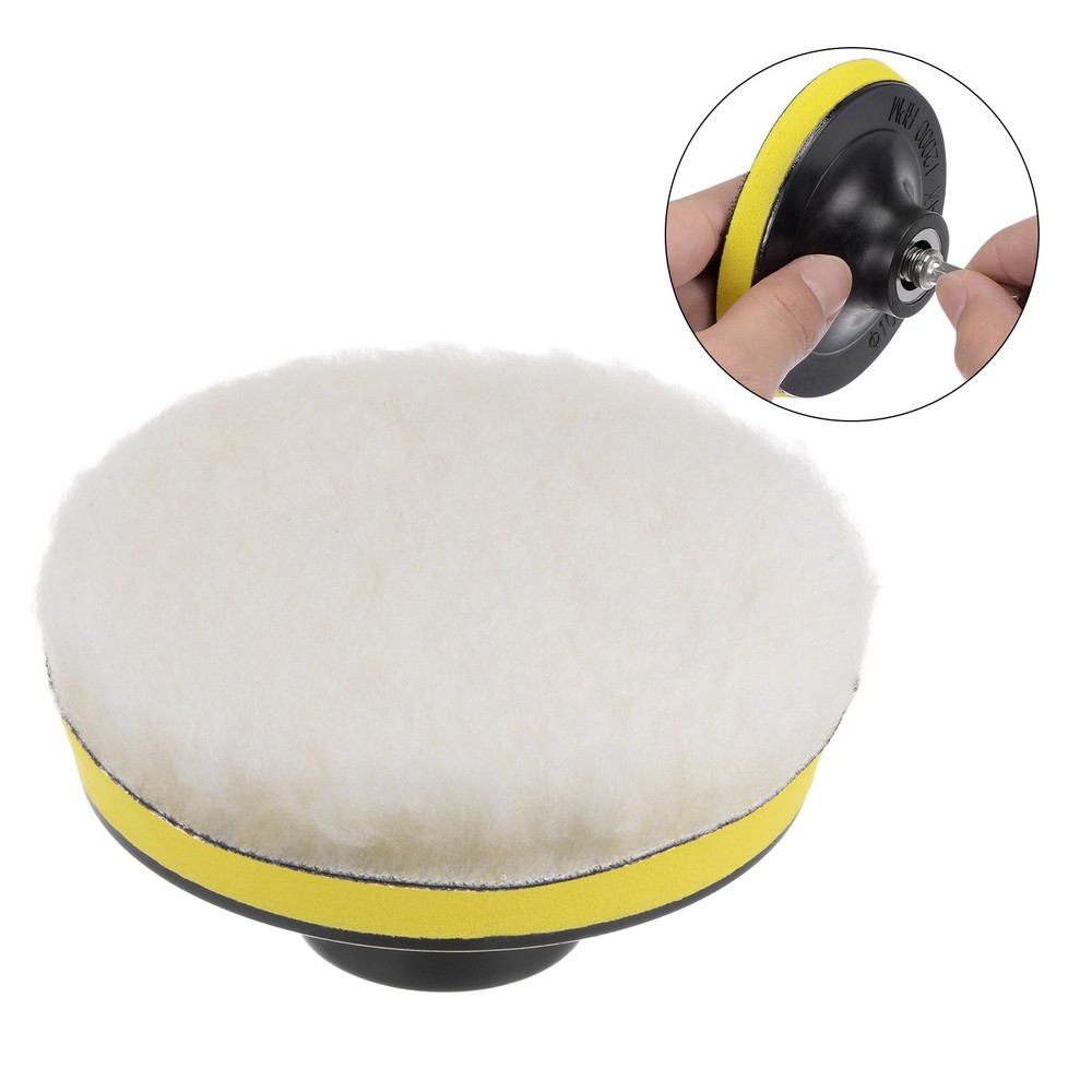 3pcs Wool Buffing Pads 3" Polishing Pad Polishing Buffing Pad Hook and Loop