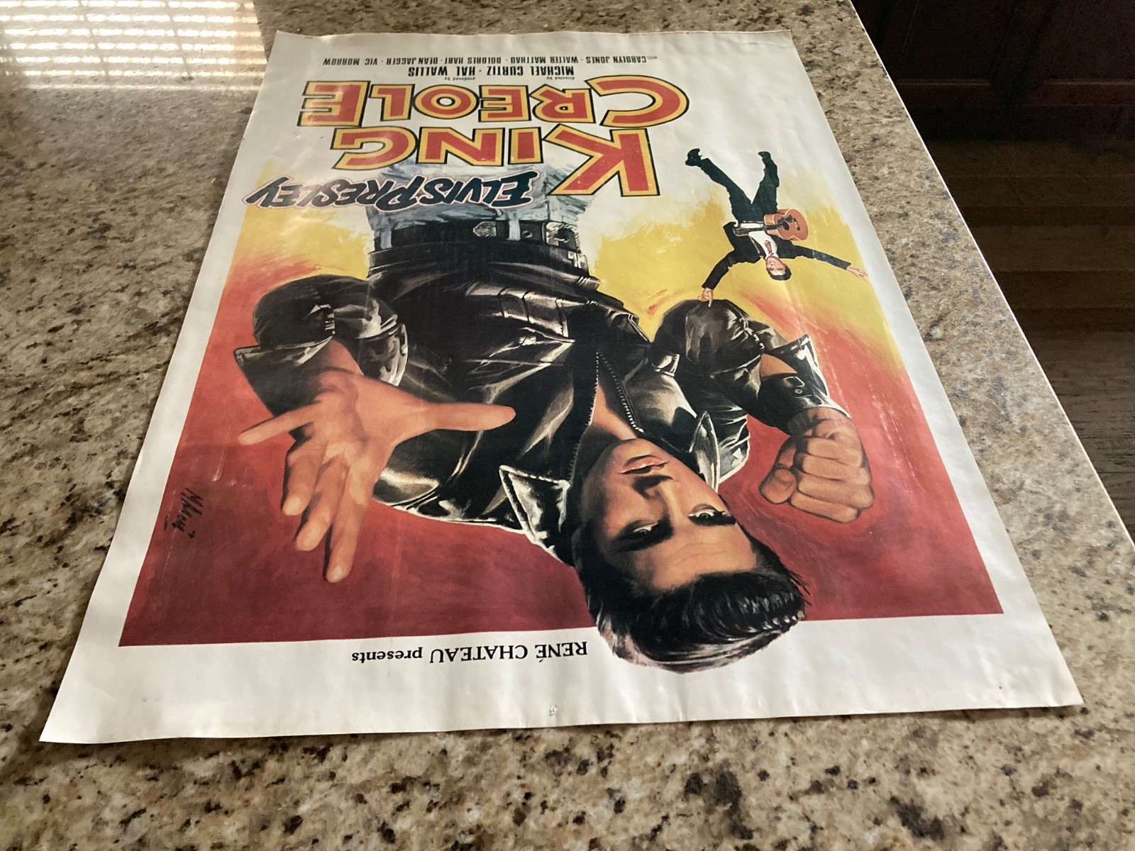 1986 ELVIS PRESLEY KING CREOLE LITHO POSTER 28'' X 20''