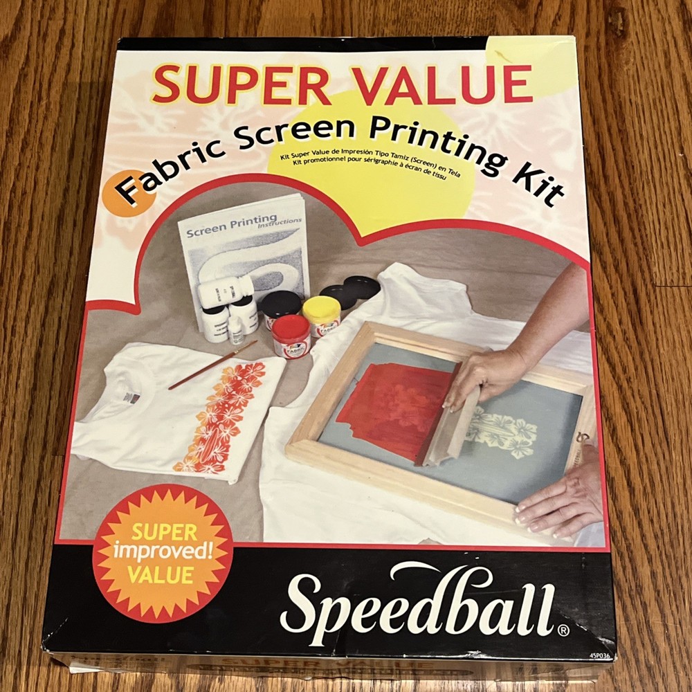Speedball Fabric Screen Printing Kit Frame Squeegee Ink New