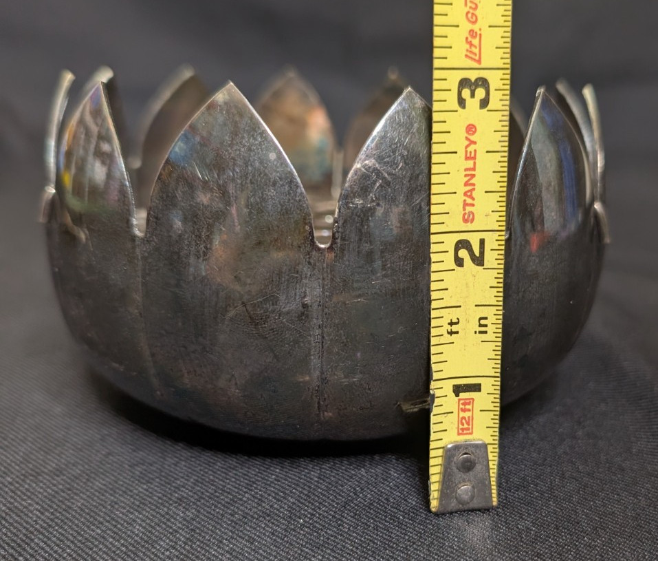 Vintage Leonard Silver plate Flower Frog Lotus Petal Floral Decoration Dip Set