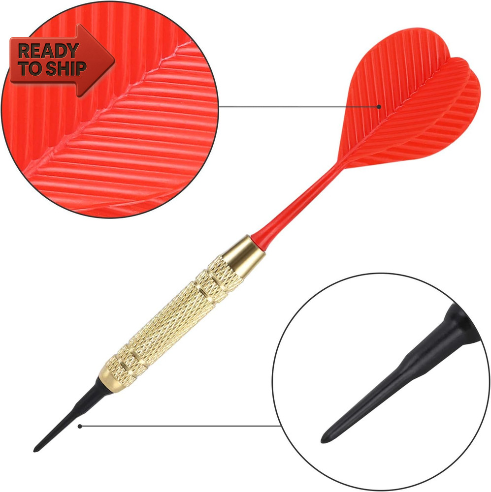 Accmor 12 Pcs Soft Tip Darts, 18G Plastic Tip Darts Set, Attach Extra 100 Black