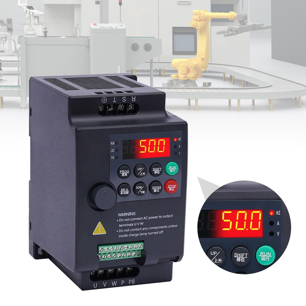 2 HP 3 Phase Motor Variable Frequency Drive VFD Speed Controller 220VAC 1.5KW 7A