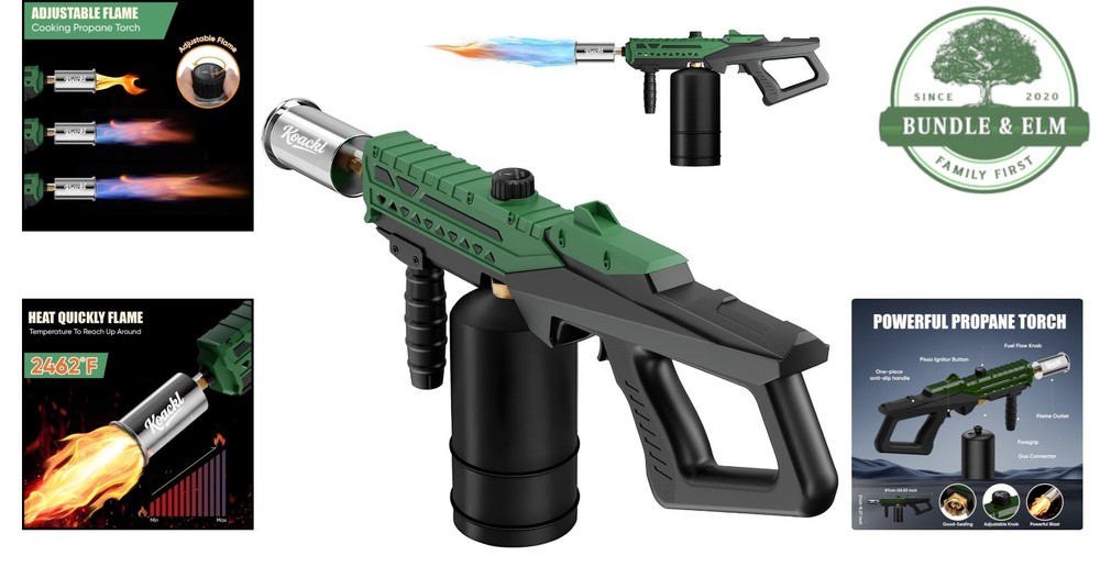 Compact Blow Torch with Trigger Operation for Charcoal and Campfire Lighting