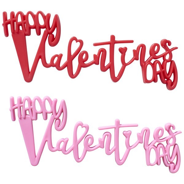 DecoPac Happy Valentine's Day Script ~ Layon ~ 12ct ~ Red, Pink