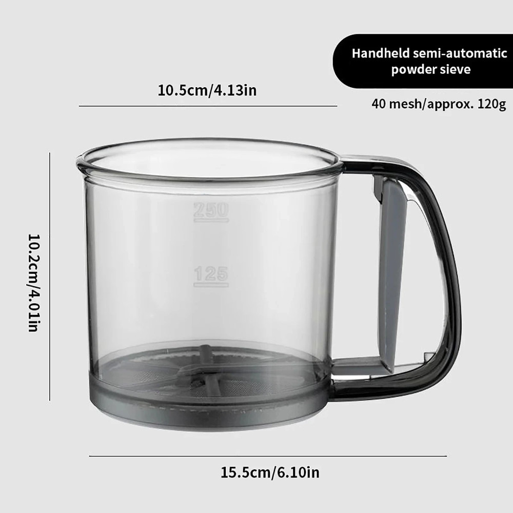 Semi-Automatic Flour Sifter 40 Mesh Baking Cake Sieve Capacity Scale 1pc