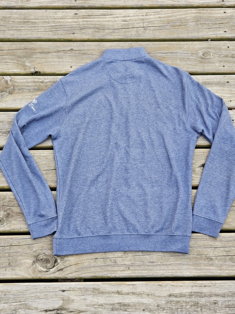 Johnnie-O Sully Quarter 1/4 Zip Pullover Helios Blue Sz Medium Bear Dance Golf