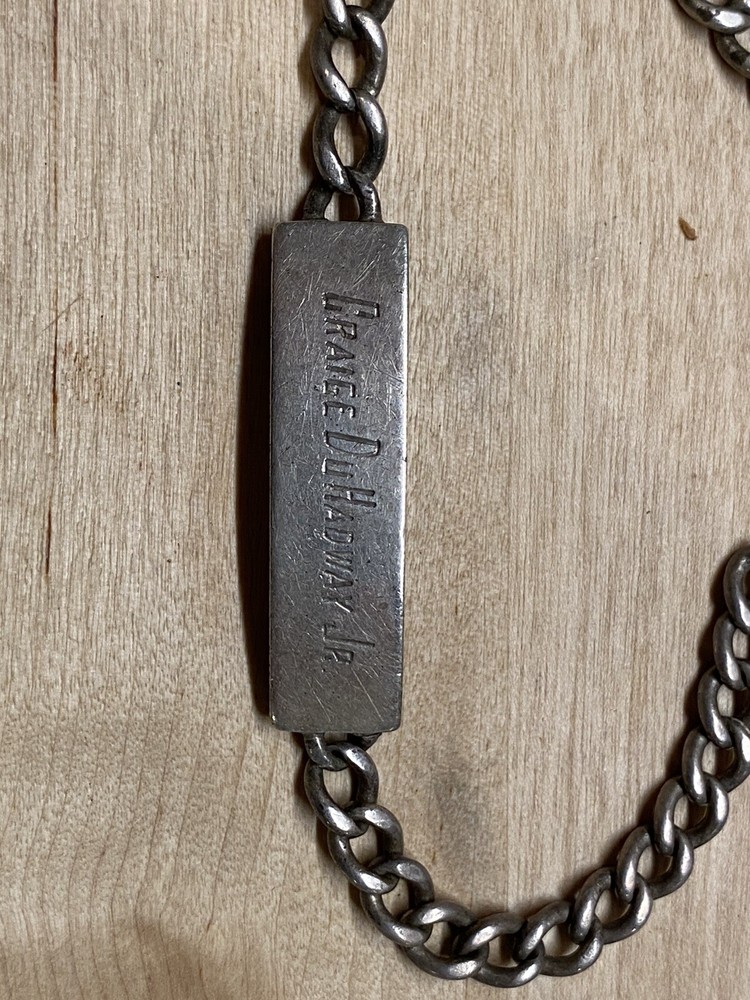 Ww2 Sterling Identification Bracelet With War Time Engraving