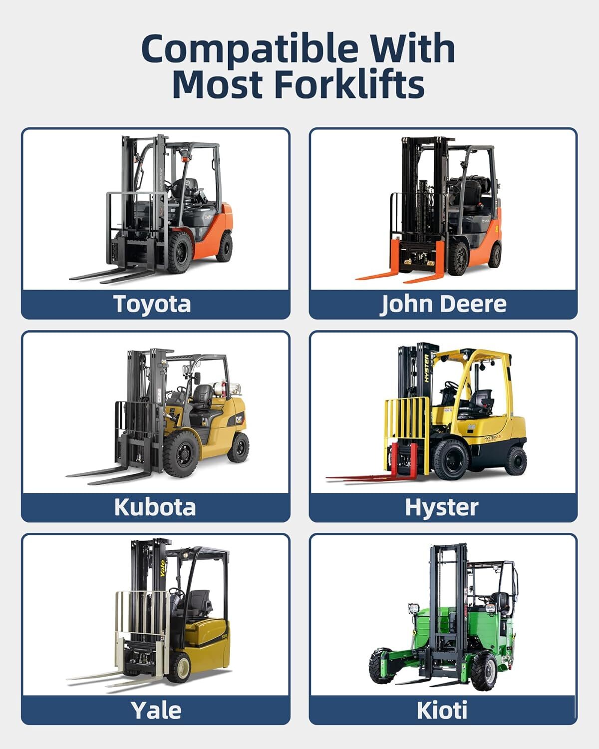 2X Forklift Pallet Fork Extension 5500LBS W/ Tire Chain Heavy Duty Alloy Steel