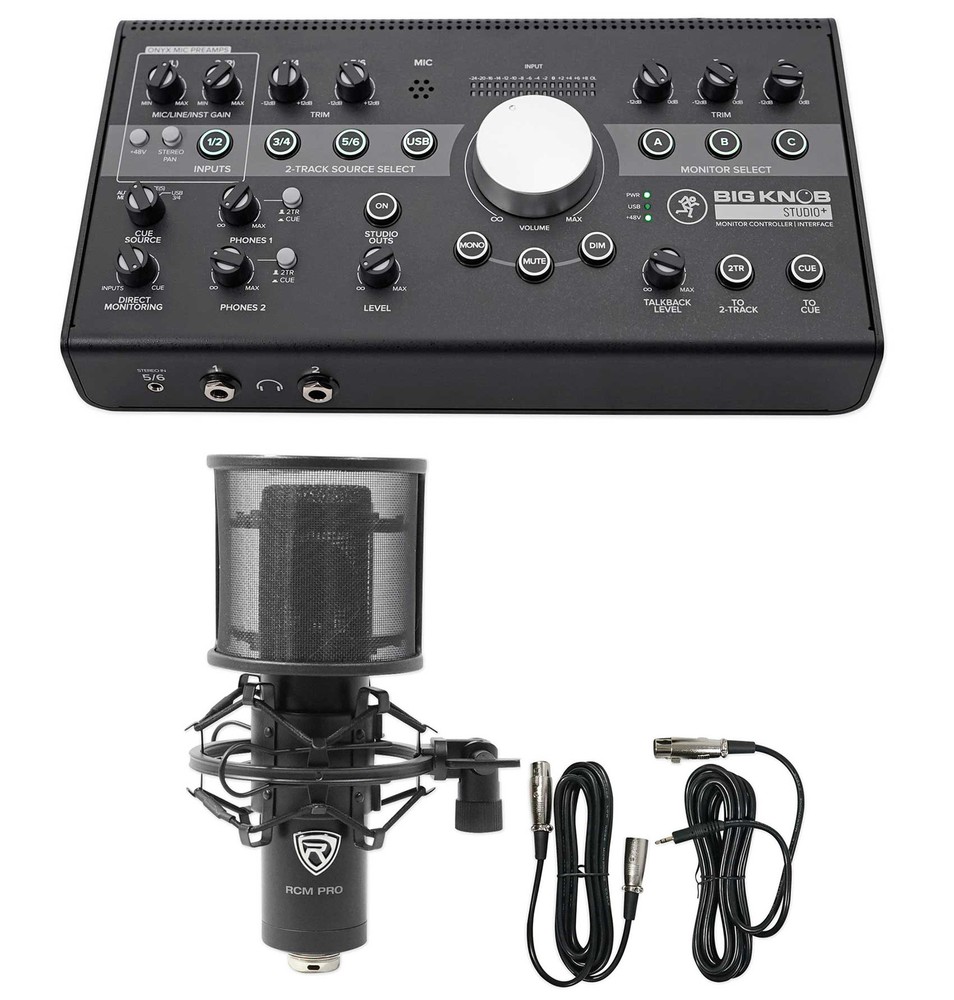 Mackie Big Knob Studio + Plus 4x3 Studio Monitor Controller Interface+Mic+Mount