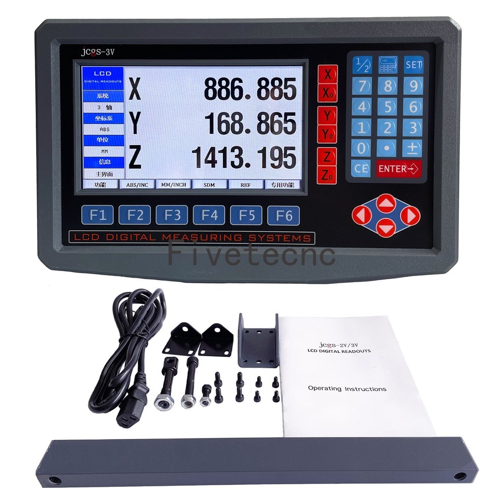 LCD Digital Readout with Precision Linear Scale for Milling Lathe Machine 3 Axis