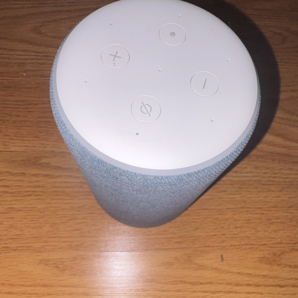 Amazon Echo Smart Speaker Alexa Wi-Fi Bluetooth Gray Fabric Cylinder