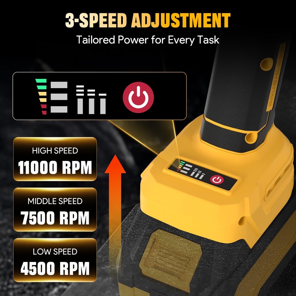 Cordless Angle Grinder, 4-1/2 Inch Power Grinder Tools Compatible with Dewalt...