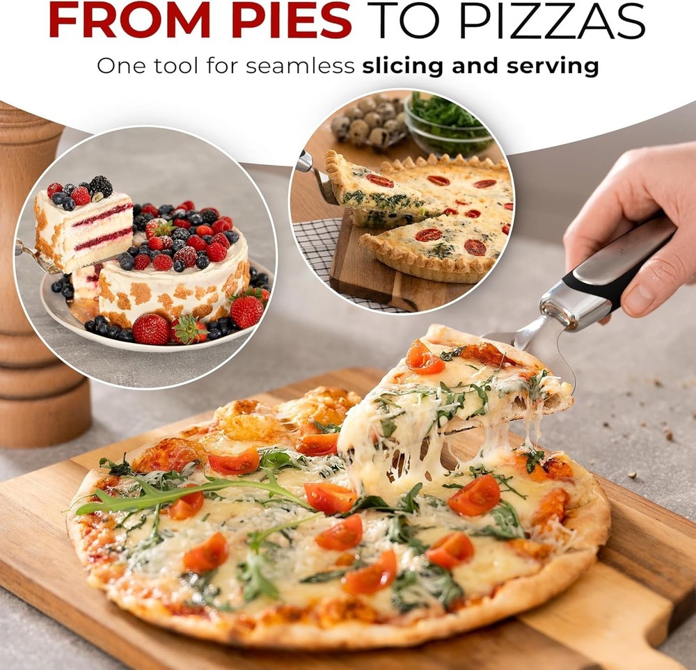 Pie Server, Essential Kitchen Tool, Serrated on Both Sides, Great for Right or L