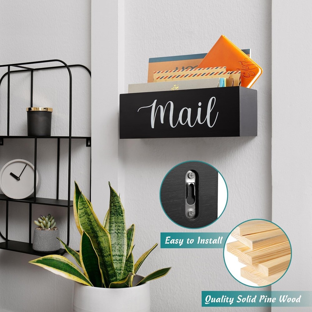 DRASTAR Mail Organizer, Mail Holder with 2 Slots, Mail Basket for Wall Table ...