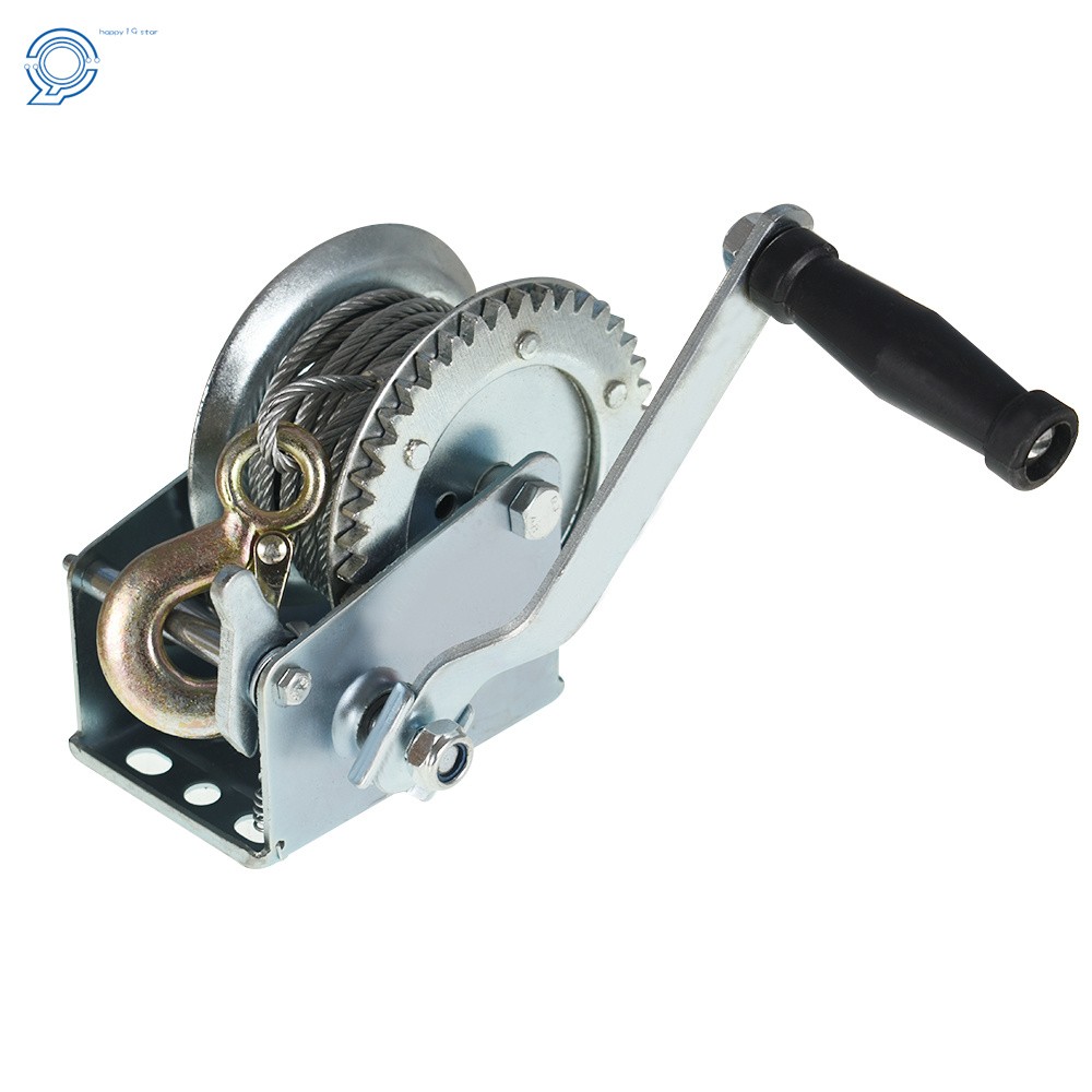 Hand Winch Boat Winch 1500lbs Two-Way Adjustable With 10m (32ft) Cable Manual