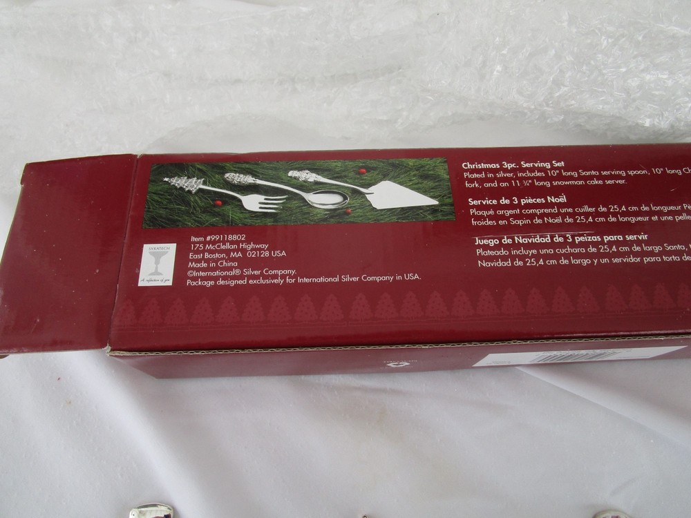 CHRISTMAS 3 PIECE SERVING SET~[ International Silver Company]~CLEAN!!!!