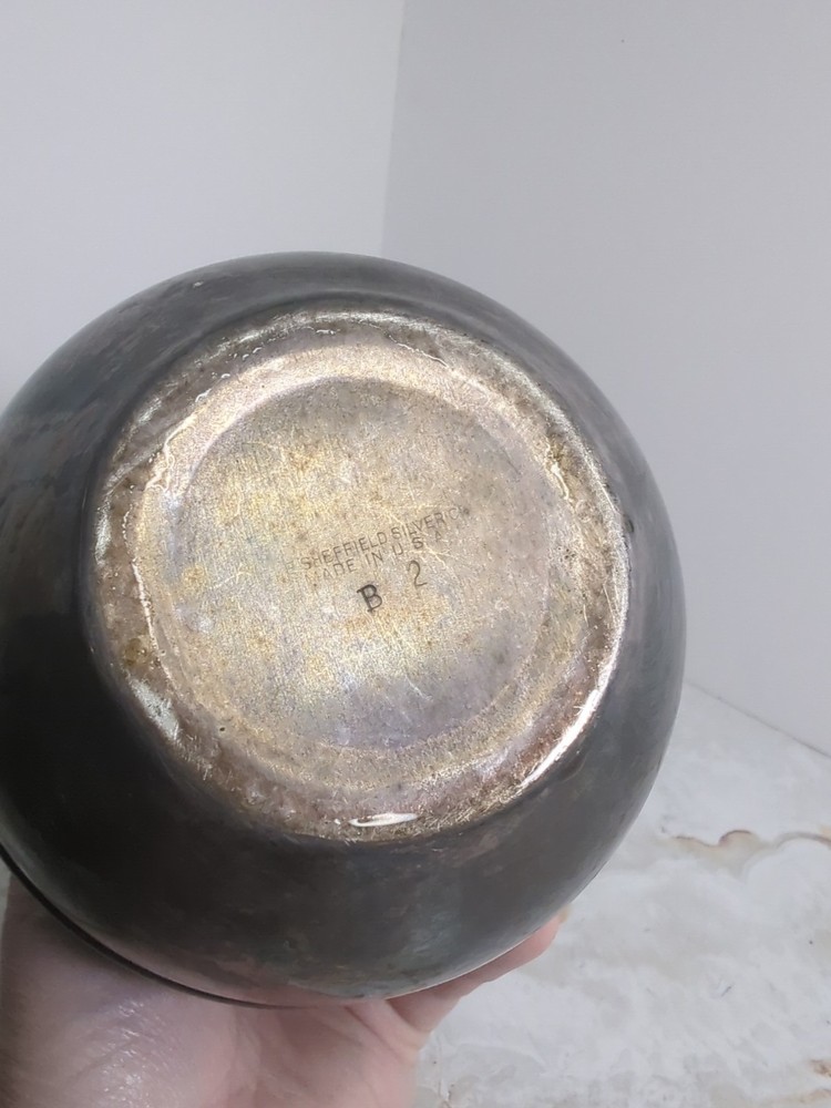 Vintage Sheffield Silver Plated Tea Pot Leaf tea strainer Bamboo Wrap Handle USA