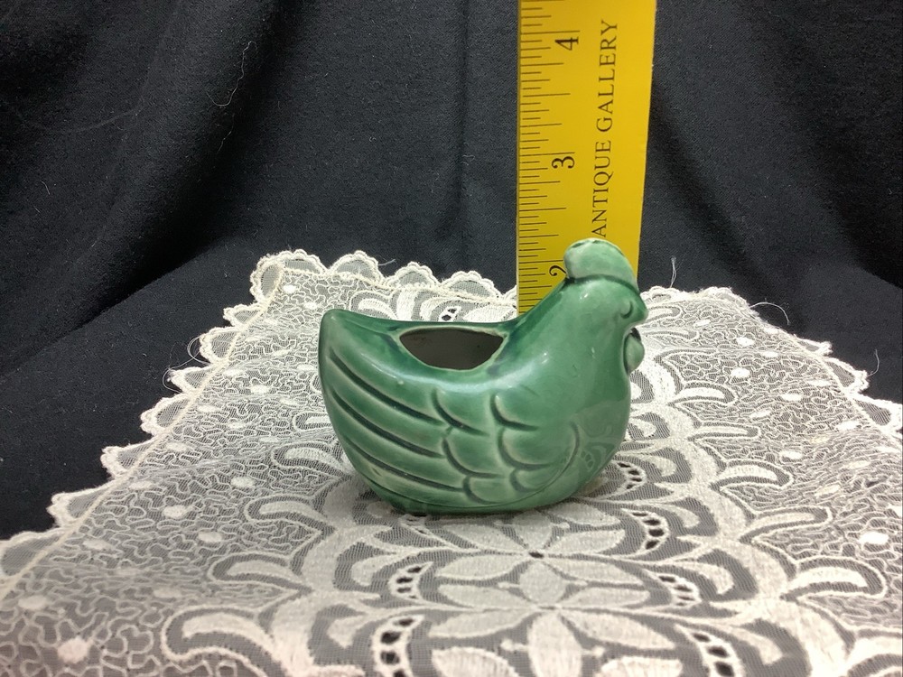 Vintsge Green Ceramic Chicken, Made In Japan