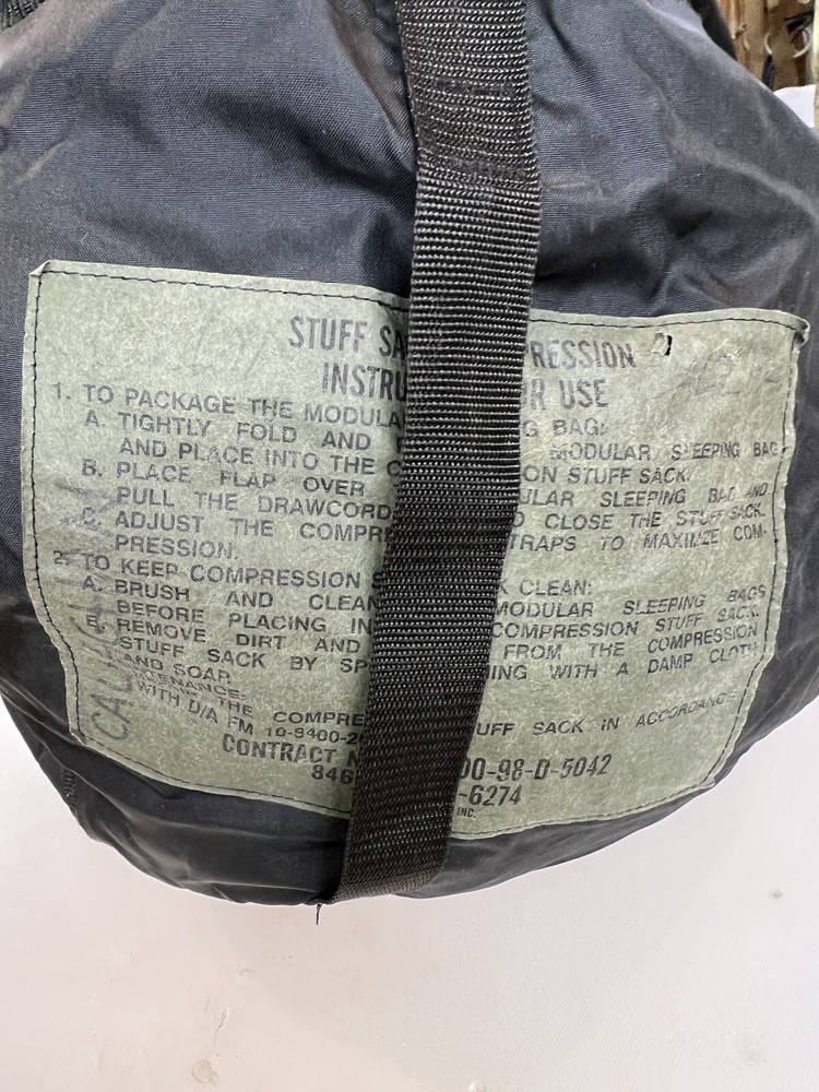 USGI Military MMS Issue Compression Stuff Sack 6 Strap Black  (Excellent)