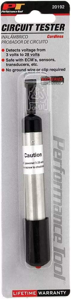 Performance Tool 20192 Cordless Circuit Tester (3 to 28 Volt) Safe with...