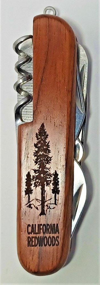 Vtg California Redwoods Multitool Engraved Army Knife