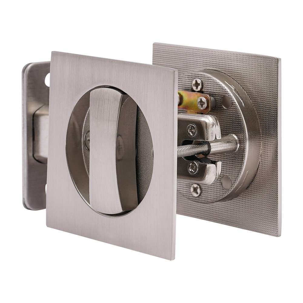 Cavity Sliding door Lock Privacy Function Entry lock Silver Square