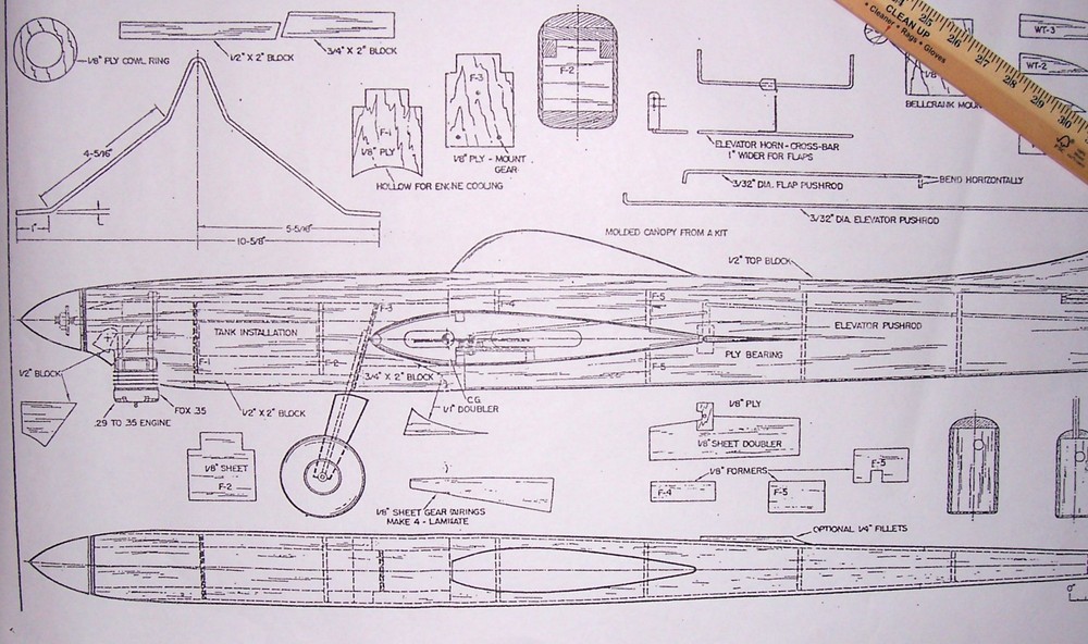 DOLPHIN PLAN + CONSTRUCTION ARTICLE for Lew McFarland's 48" UC Model Airplane
