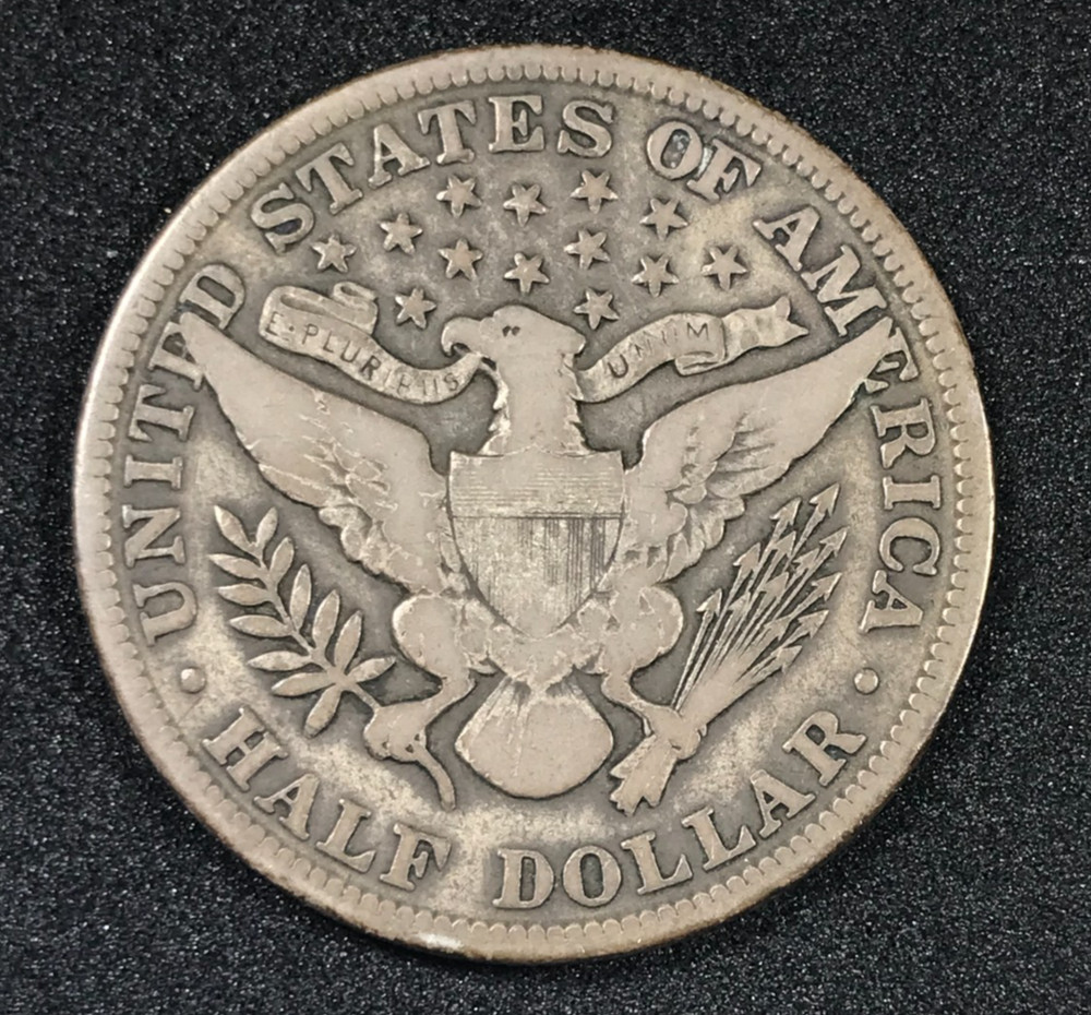 1904 Barber Silver Half Dollar Very Good + NICE COIN