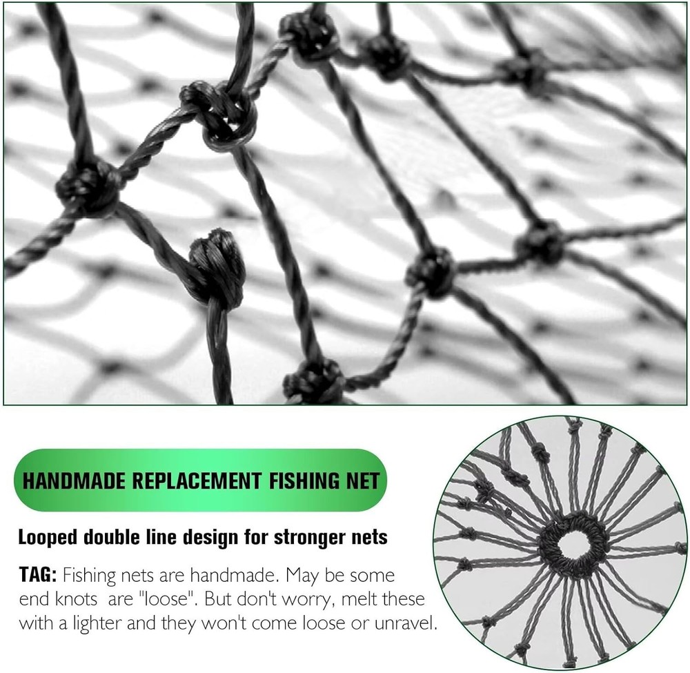 Fishing Net Replacement Net Foldable Fish Landing Net for Freshwater Saltwater