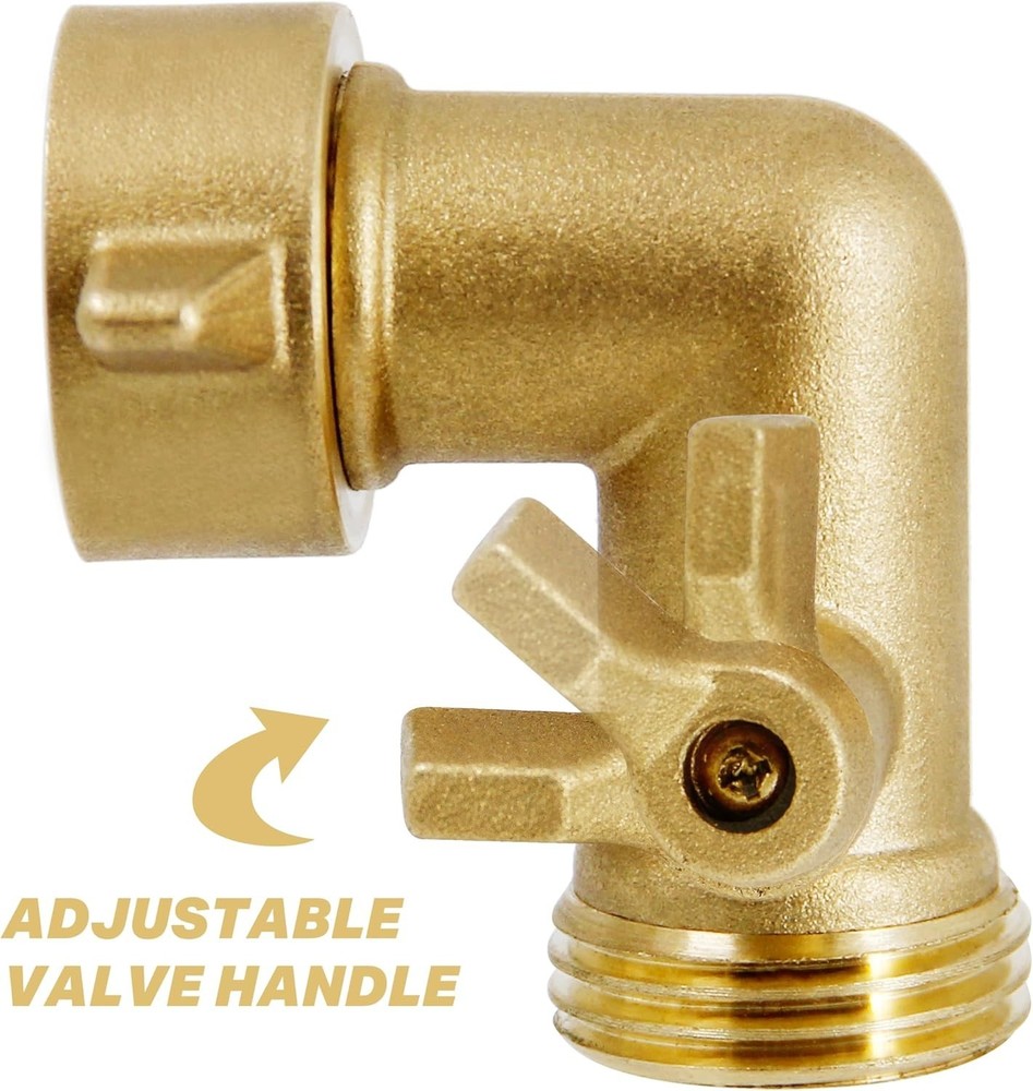 3/4" Brass Hose Connector with Shut Off Valve