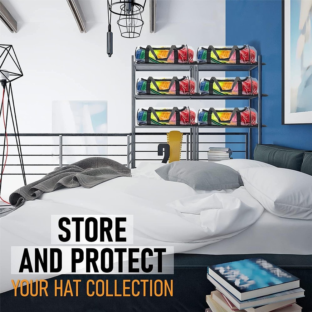 Hat Storage Bag - Holds 24 Baseball Cap - Transparent Dome Shaped Carrier Case