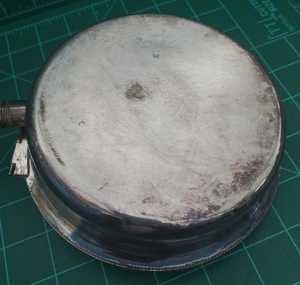 Sheffield Silver (silverplate) Bed Warmer Pan Horse etching Good Condition