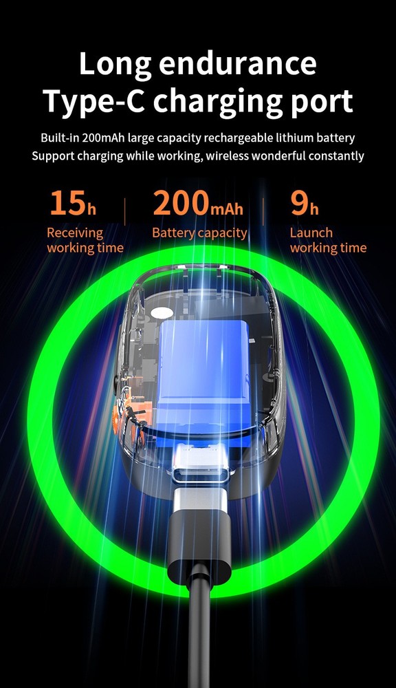 2in1 Bluetooth-Compatible Reception Transmitter 3.5mm AUX Wireless Audio Adapter