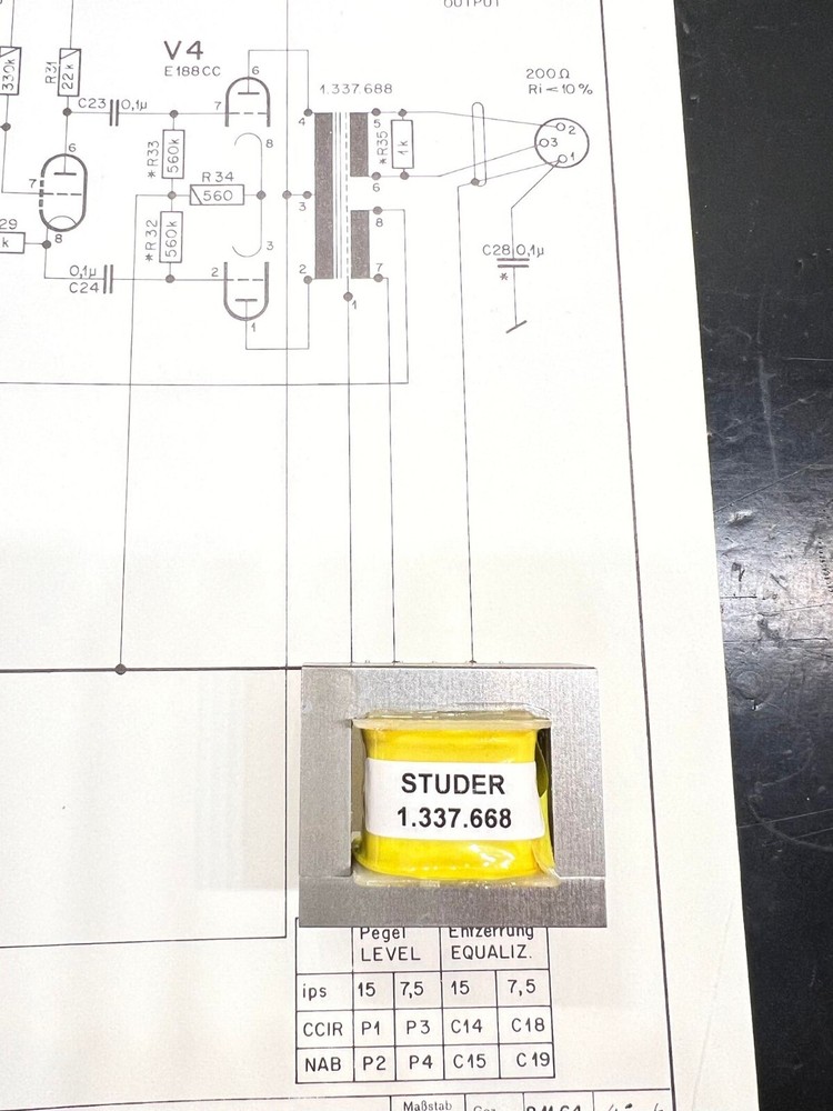 Studer C37/J37 push-pull output transformer