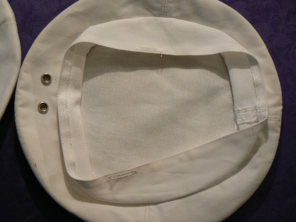 TWO WHITE BERET COVERS with BUTTONS