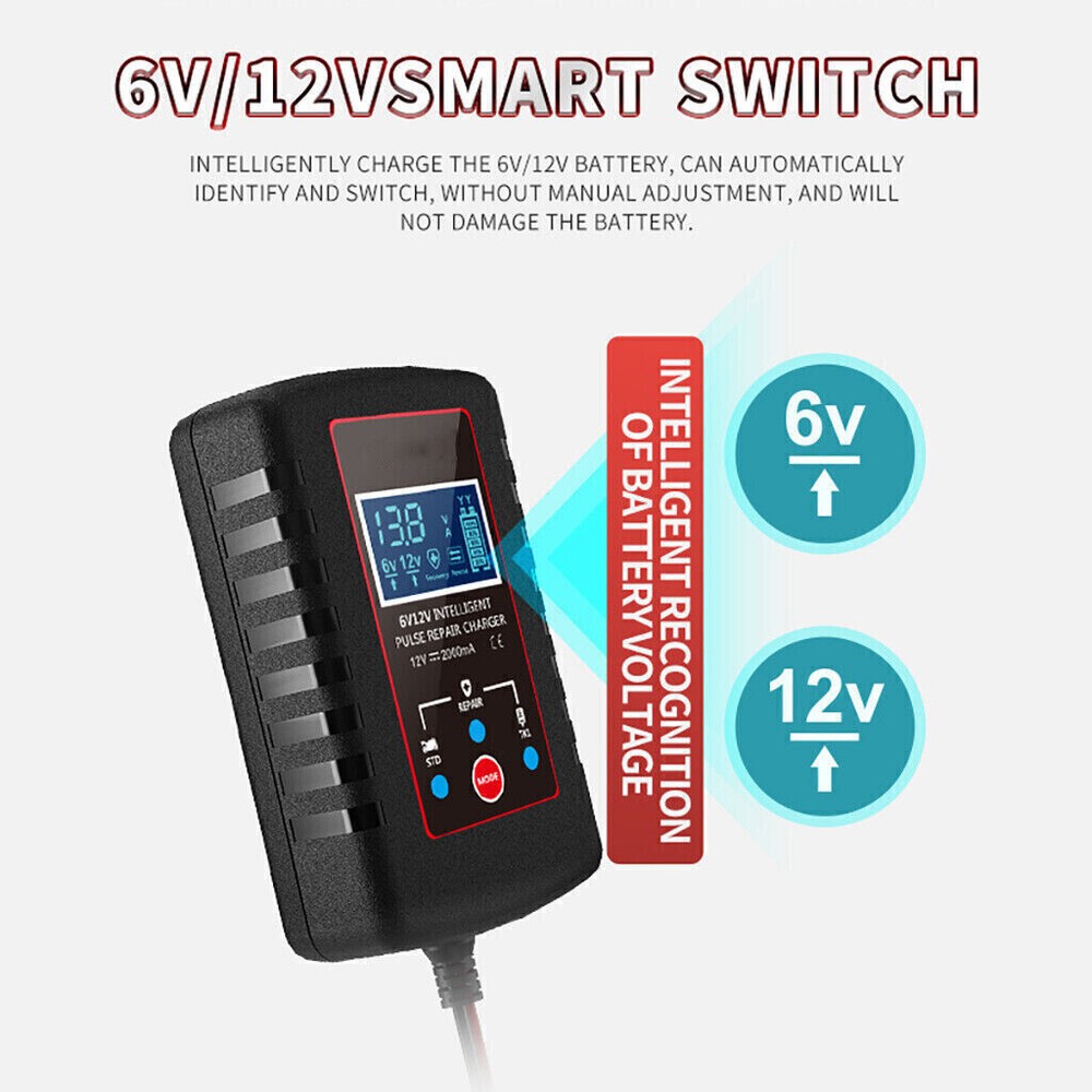 6V 12V Smart Automatic Battery Charger Maintainer Motorcycle Car Trickle Float