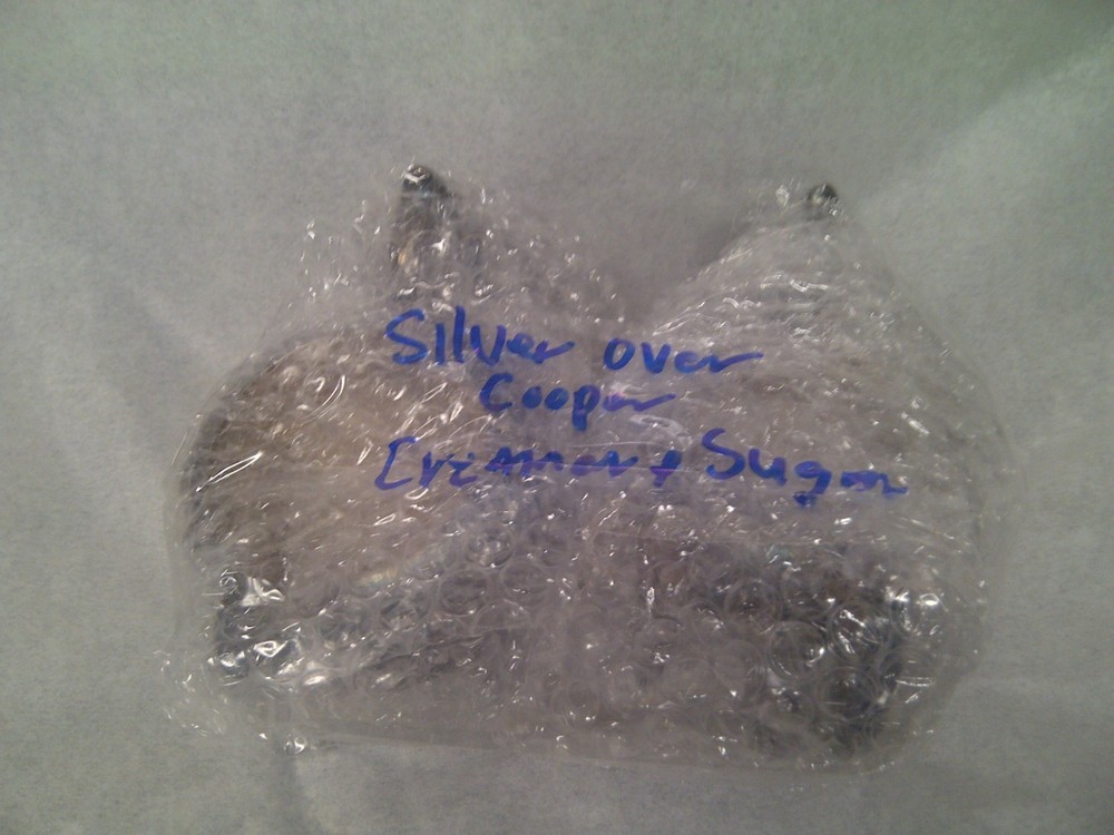 Vintage Silver Over Cooper Creamer And Sugar Bowl