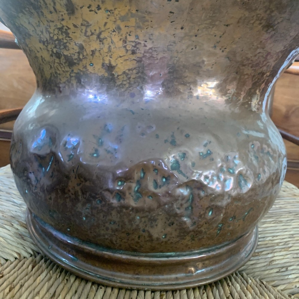 Antique victorian copper coal scuttle bucket