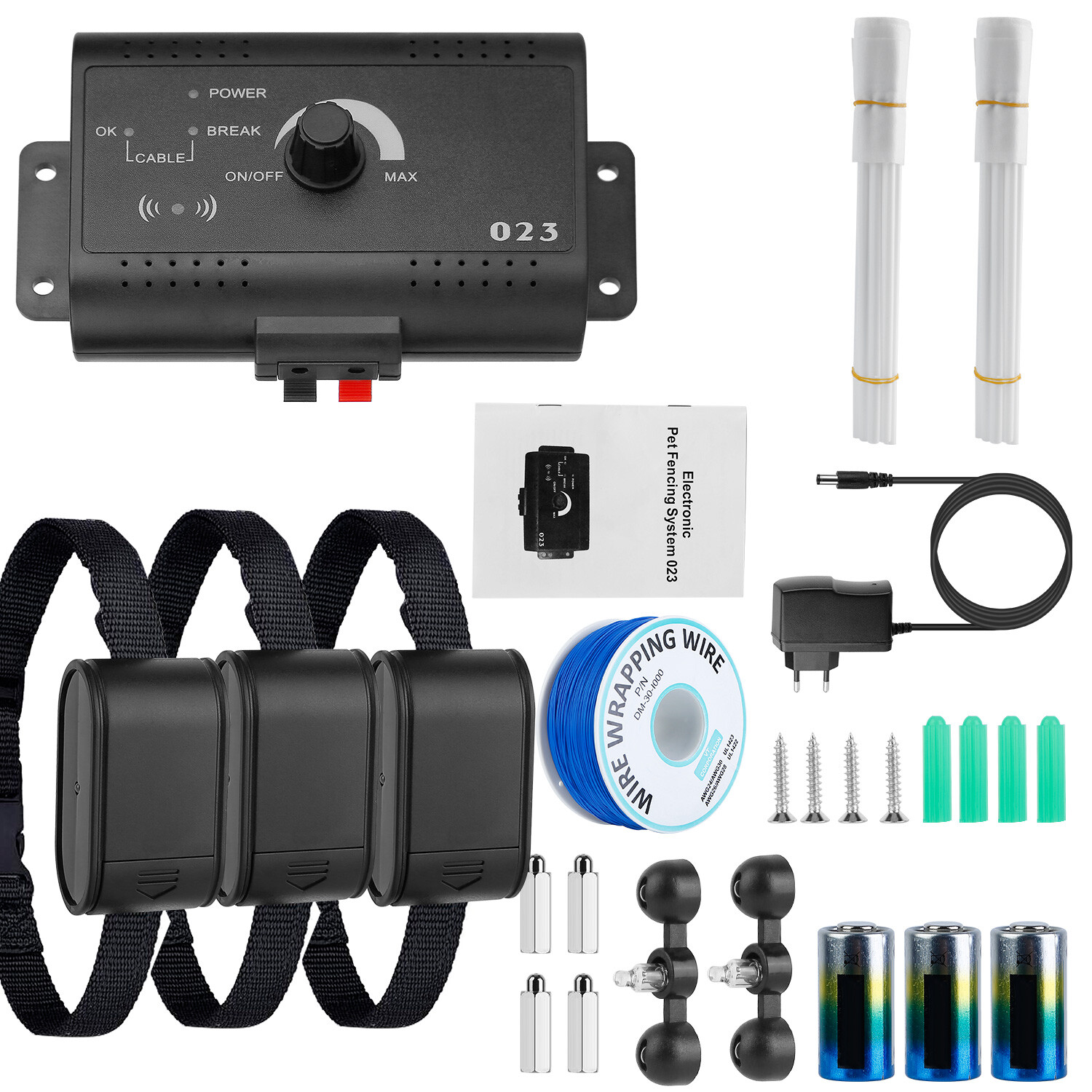 Wireless Electric Dog Fence Pet Containment System Shock Collar For 1/2/3 Dogs