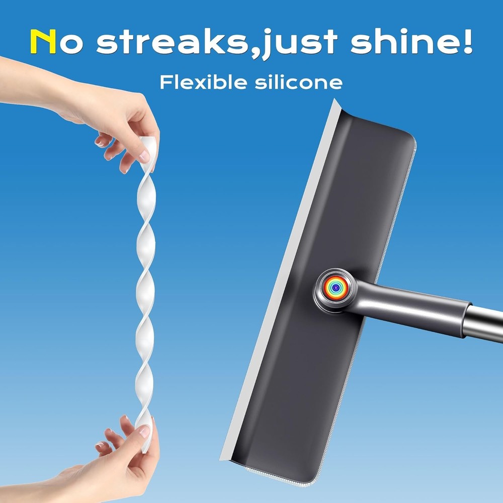 Window Squeegee for Home, Window Cleaner Tool with Extension Pole, Squeegee for