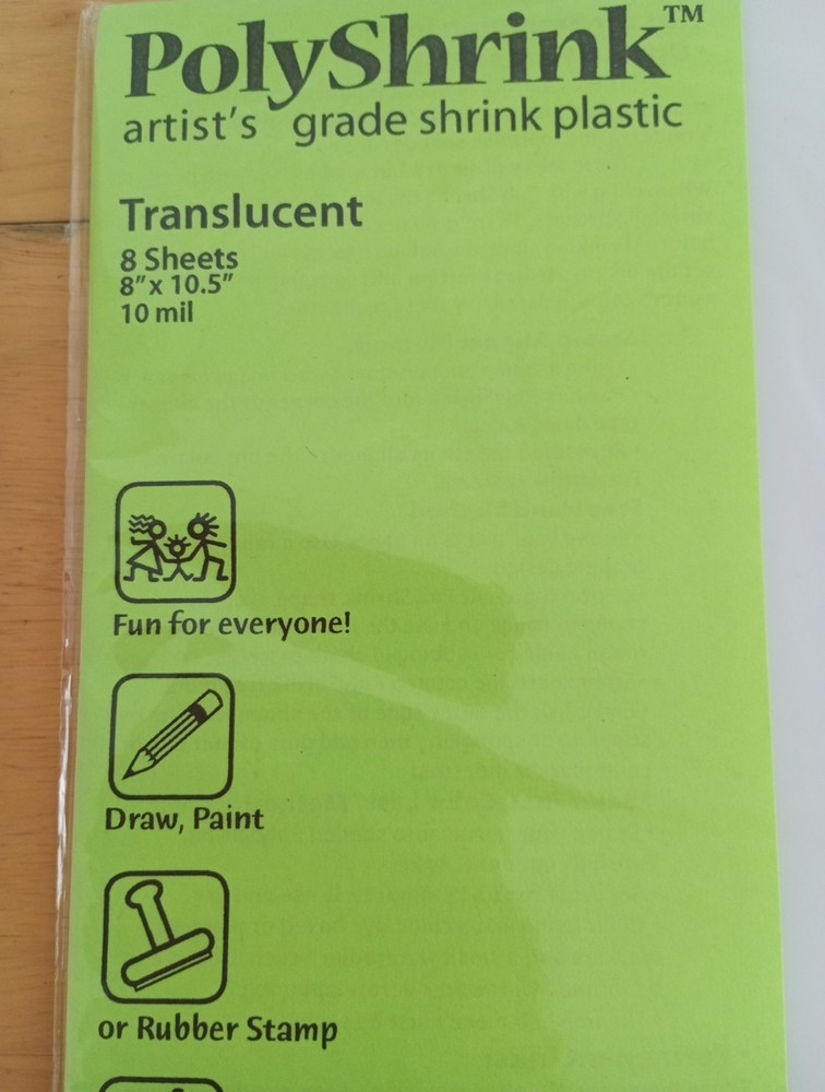Polyshrink Translucent Shrink Plastic 8 Sheets Funstamps Black Shrink Plastic X4